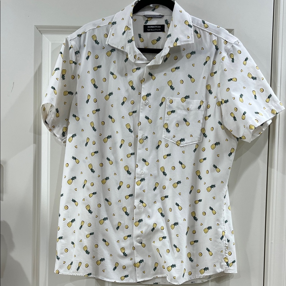 Men’s pineapple print dress button down size large - Picture 1 of 5